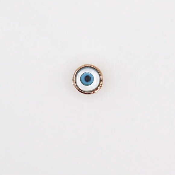 18k Watchful Gold Evil Eye Apple Charm - Picture 3 of 3